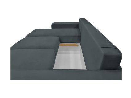 Диван Фиеста Мебель Монако с оттоманкой велюр Vivaldi 08 серый