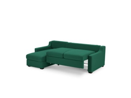 Диван Фиеста Мебель Непал с оттоманкой велюр Vivaldi 11 темно-зеленый