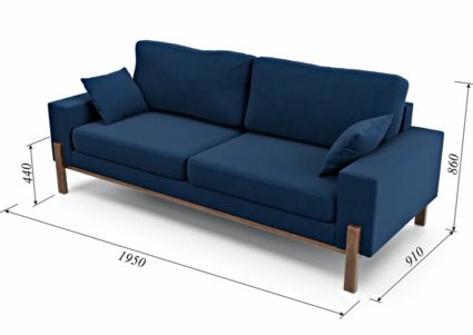Диван Арско Хангель трехместный синий