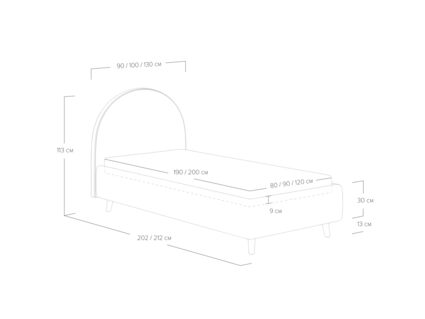 Кровать Сонум Roxy Эвита голубой 120х200