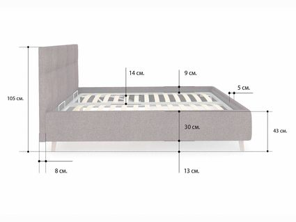 Кровать Сонум Bella Рогожка Мокко 180х200