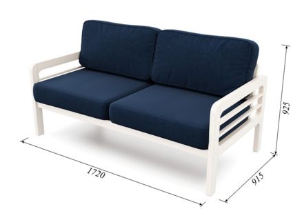 Диван Арско Бергер трехместный синий Длина 172 см