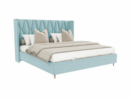 Кровать Beautyson Rebecca велюр Formula 692 голубой (с подъемным механизмом) 160х190