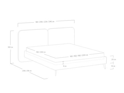 Кровать Сонум Brooklyn Рогожка Деним 140х190