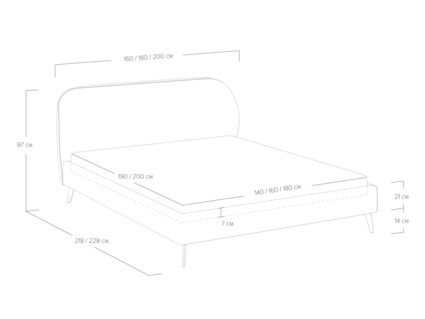 Кровать Сонум Katrin Микровелюр Кремовый 180х190
