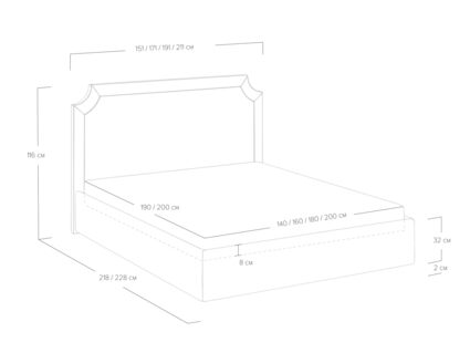 Кровать Сонум Eliot Рогожка Деним (с подъемным механизмом) 180х190