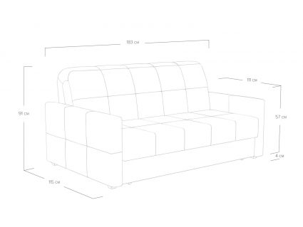 Диван Сонум Rest Микровелюр оливковый Длина 183 см