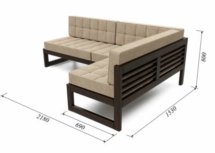 Диван Арско Сега угловой трехместный бежевый