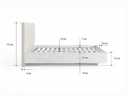Кровать Сонум Vena Ясень Ориноко + Кашемир Латте 140х190